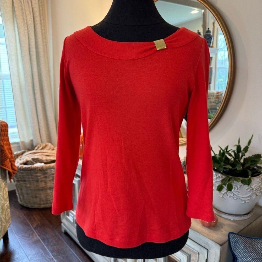 Rafaella burnt orange Long Sleeve Top